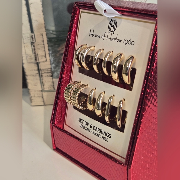 House of Harlow 1960 Gold Hoop Earring Collection - Picture 4 of 4